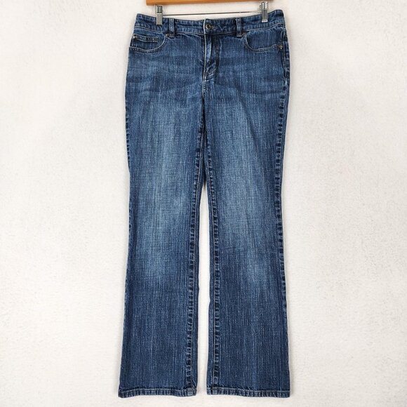 Chicos Jeans Womens .5 Blue 6 Bootcut Platinum Ultimate Fit Stretch Denim Casual - Picture 1 of 11